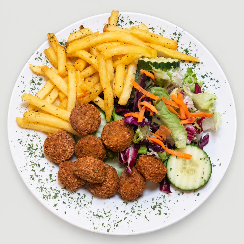 Assiette falafels, frites et salade, Fresh Food Colomiers